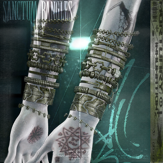 .:INHUMATION:. Sanctum Bangles Moss Silver