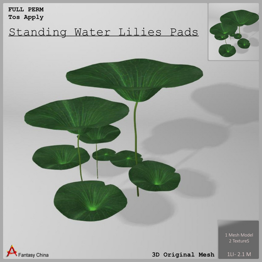 Full Perm Standing Water Lilies Pads