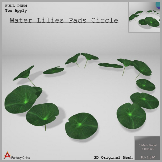 Full Perm Water Lilies Pads Circle