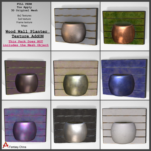 Full Perm Wood Wall Planter Textures Addon