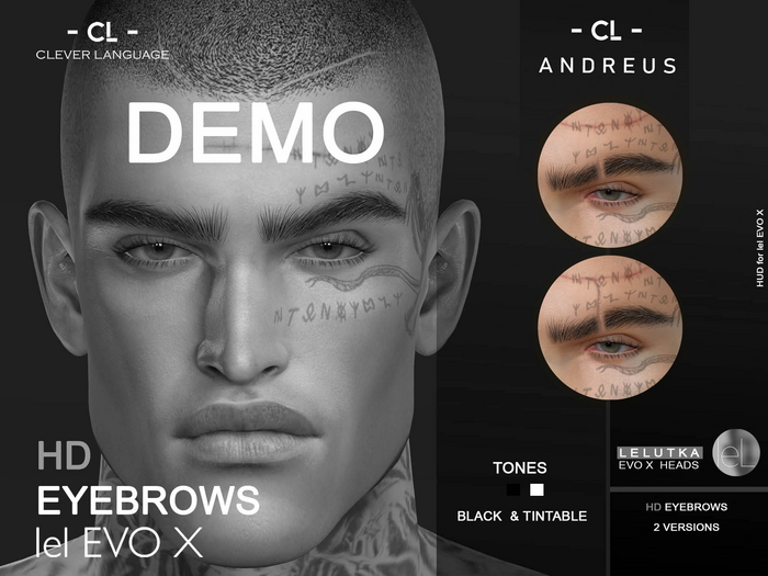 DEMO -[CL]- Lelutka HD Eyebrows - A N D R E U S
