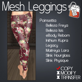 ~TL~ Poinsettia Mesh Leggings