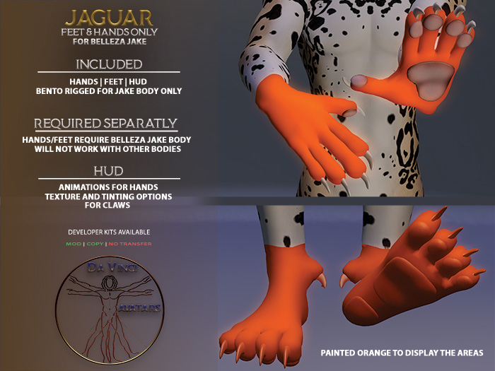 Da Vinci Leopard Feet Paws JAKE