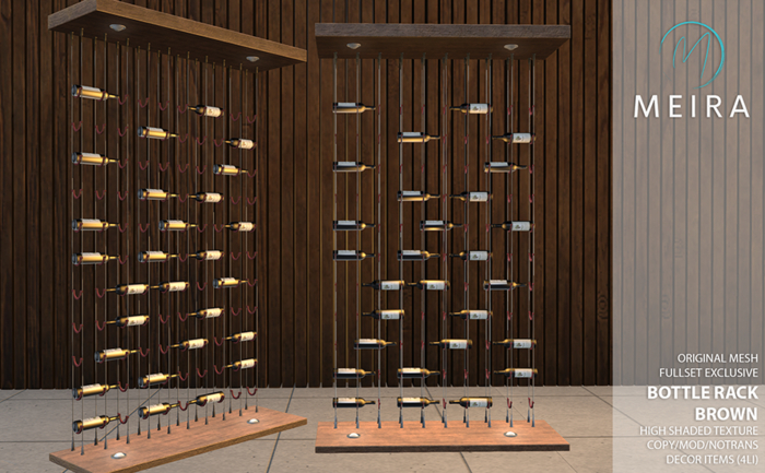 Meira Bottle Rack Divider Brown