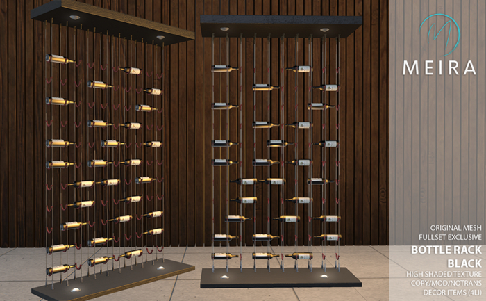 Meira Bottle Rack Divider Black