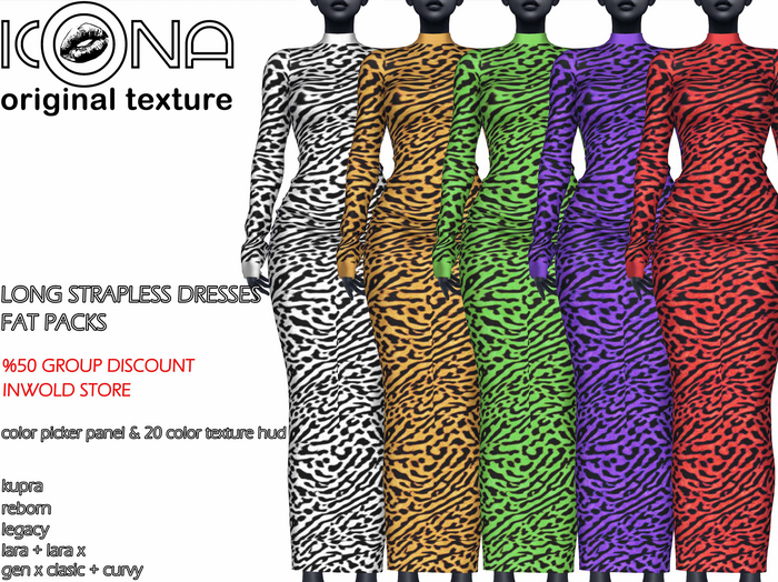 ICONA / LONG STRAPLESS DRESSES FAT PACKS LEO