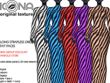 DEMO LONG STRAPLESS DRESSE FAT PACKS ZEBRA