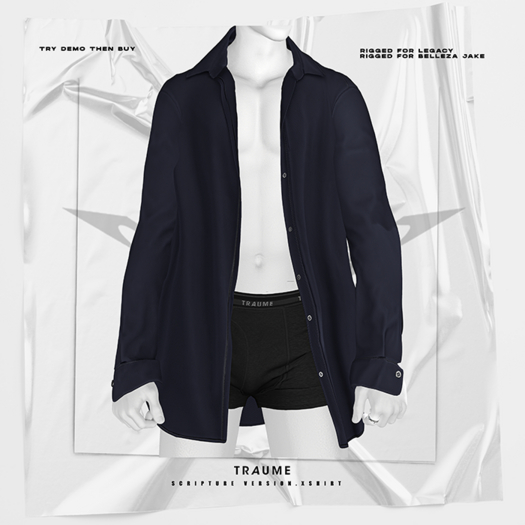 [Traume] Scripture Ver.X Shirt Navy Blue