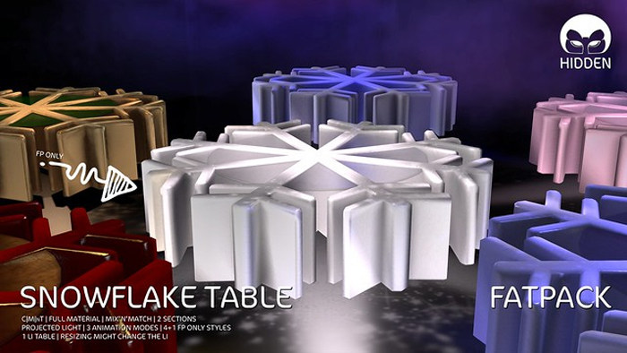HIDDEN :: SNOWFLAKE TABLE :: FATPACK ::