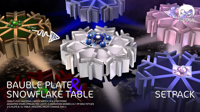 HIDDEN :: BAUBLE PLATE & SNOWFLAKE TABLE ::