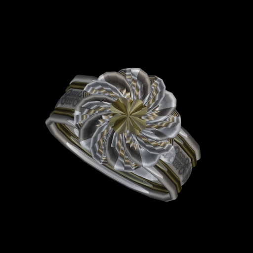 Silver & Gold Flower Ring {OS} - R