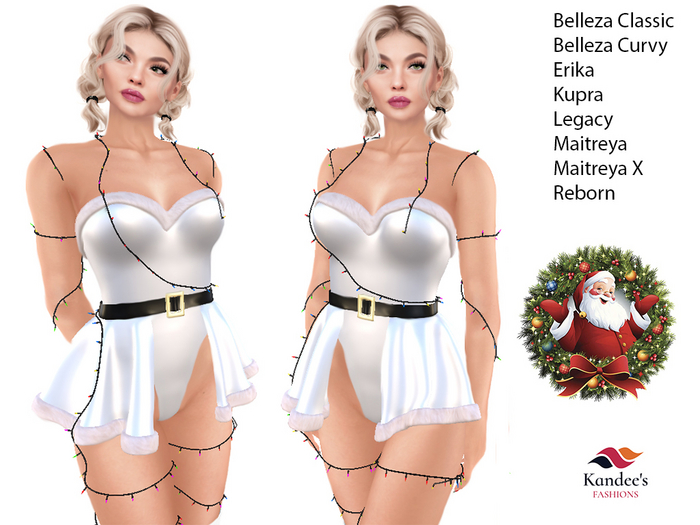Santa Outfit White with Lights (Scripted & Non Scripted)