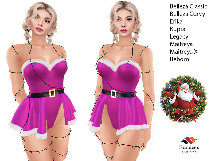 Santa Outfit Pink with Lights (Scripted & Non Scripted)
