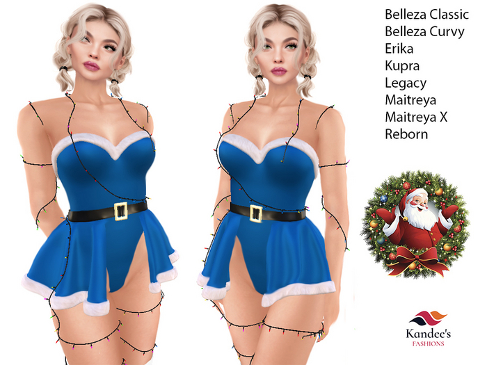 Santa Outfit Blue with Lights (Scripted & Non Scripted)