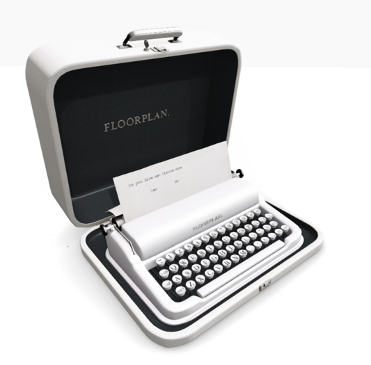 floorplan. traveling typewriter / white