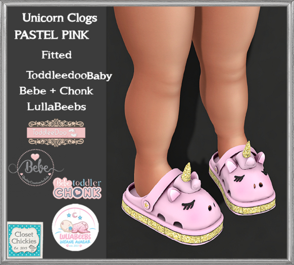*CC* Unicorn Clogs PASTEL PINK (TDB/Bebe+Chonk/LL) add me