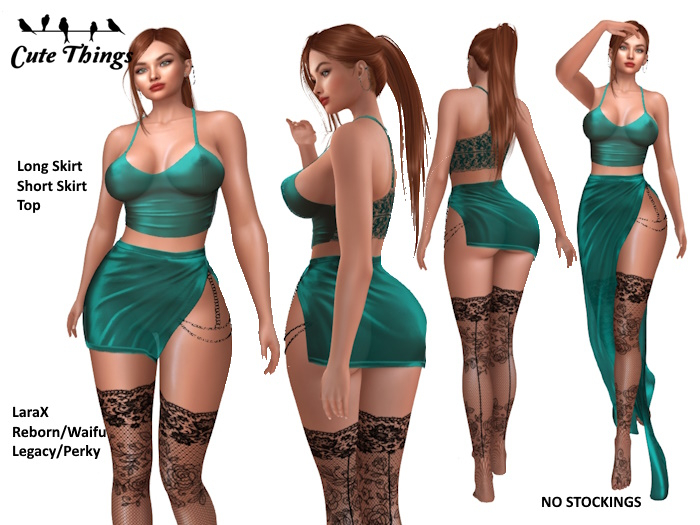 [CT]  Happy Outfit - Green Silk - LaraX - LaraX Petit - Legacy - Perky - Reborn - Waifu -   DEMO