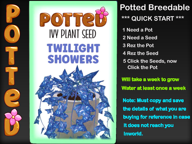 Potted: Ivy Plant Seed: Twilight Showers
