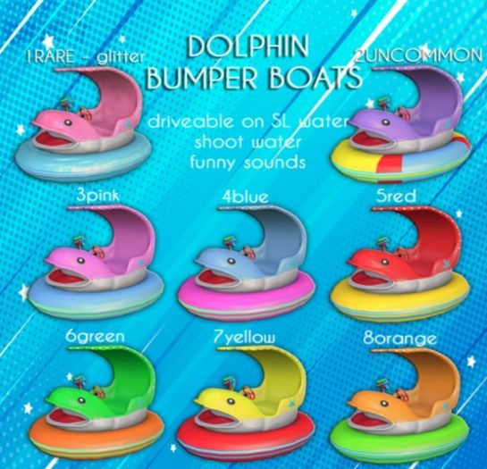 1 DUST: Dolphin Boat - Glitter RARE