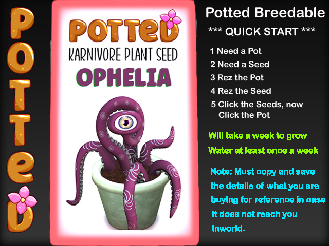 Potted: Karnivore Plant Seed: Ophelia 2
