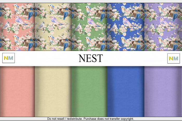 Nest Birds Fabric