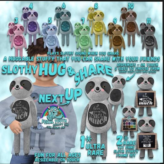 01 ULTRARARE -{FY}- SlothyStuffie-Hug&Share-NextUp