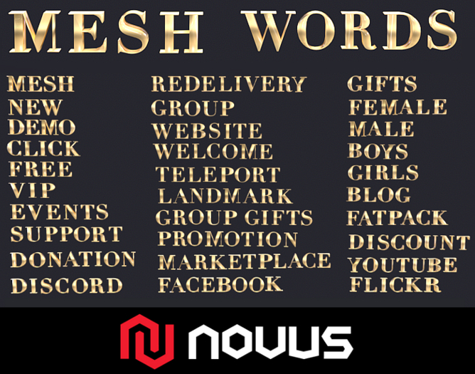 Word Pack - 30 Words: Golden Version {Mesh}