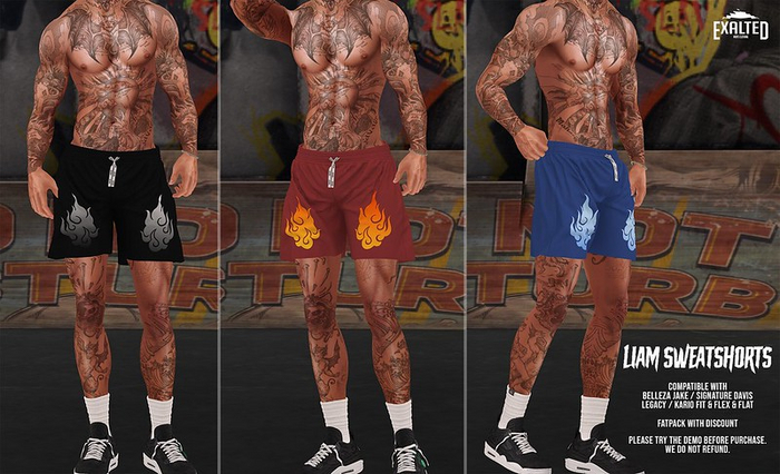 ExalteD - Liam Sweatshorts {Bell/Sign/Legacy/Kario} White