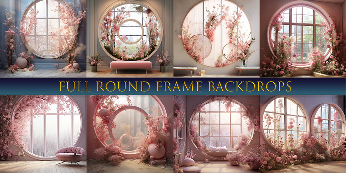 SATO - Full Round Frame Blogger backdrop textures
