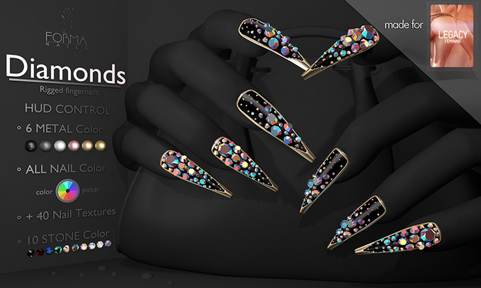 [FORMANAILS] NAILS - | Legacy Nails | - | DIAMONDS | - | Bento Nails | Rigged Nails 