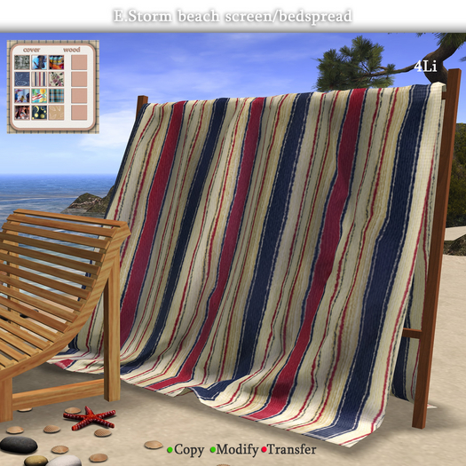 E.Storm beachfront screen/bedspread