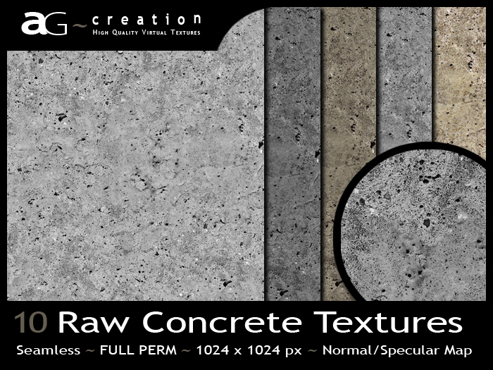 ~AG~ Creation ~ Raw Concrete Textures Full Perm
