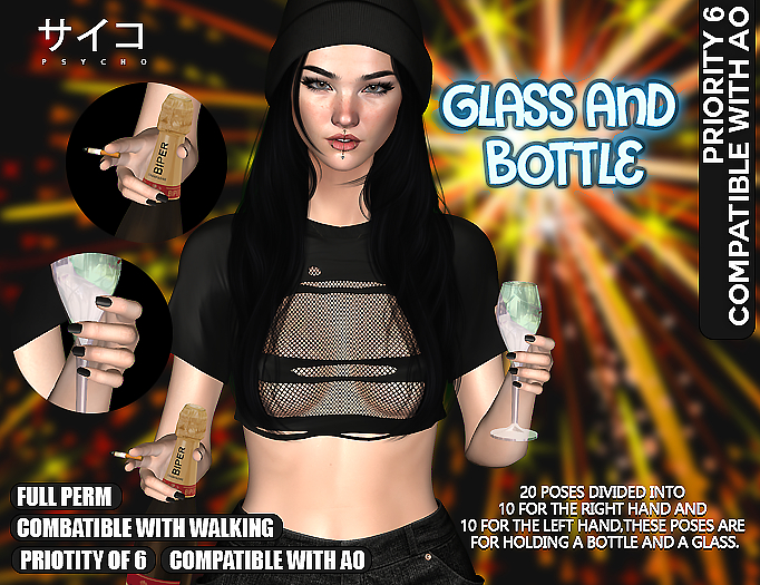 PSYCHO - 20 poses glass and champane - FULL PERM