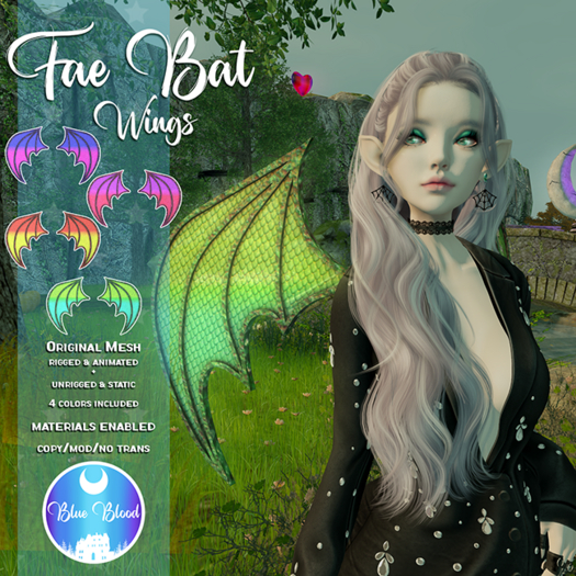 Blue Blood - Fae Bat Wings DEMO