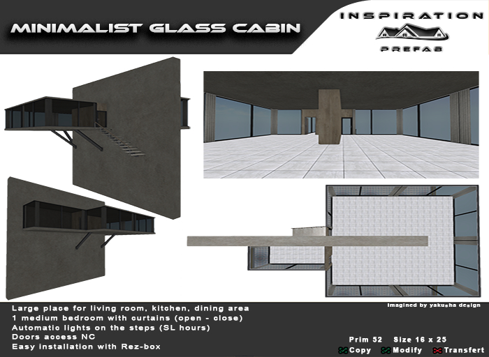 Minimalist glass cabin