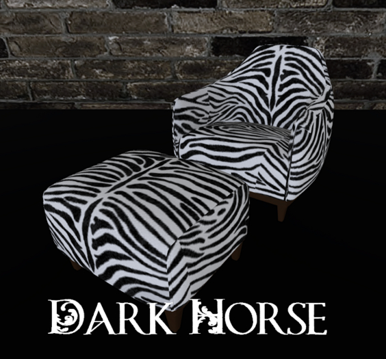 DHA Safari Zebra Chair with Footstool (Box)
