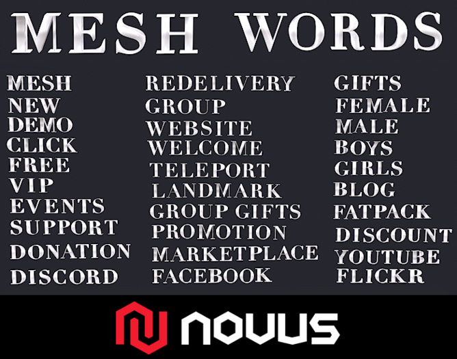 Word Pack - 30 Words: Silver Version {Mesh}