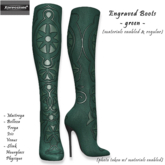 [Xprs] - Engraved Boots Green