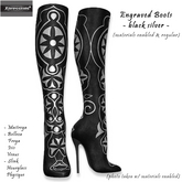 [Xprs] - Engraved Boots Black Silver