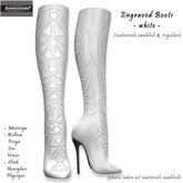 [Xprs] - Engraved Boots White