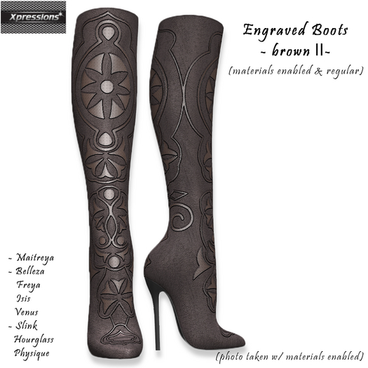 [Xprs] - Engraved Boots Brown II
