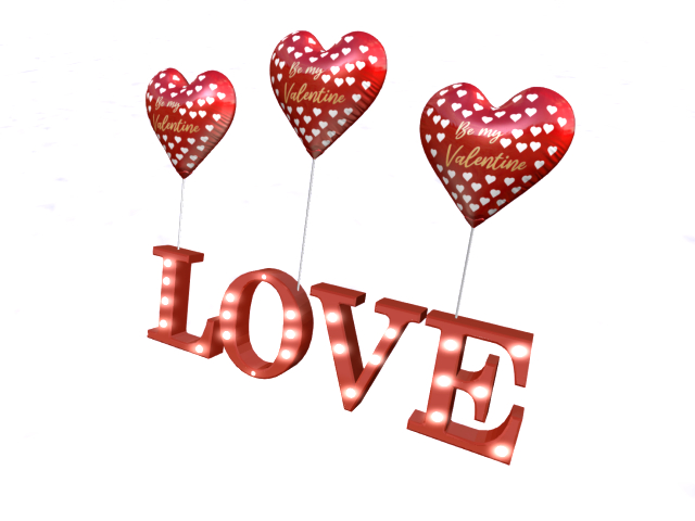 LOVE with lights & Balloons hovers - red