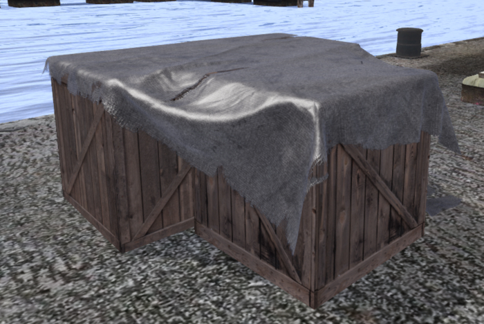 MESH Wooden Box with Plastic Tarp