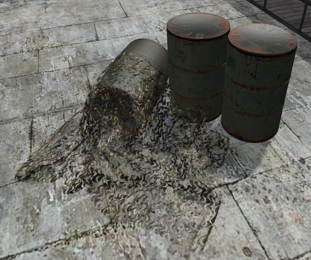 MESH Barrel with Camo Net Tarp