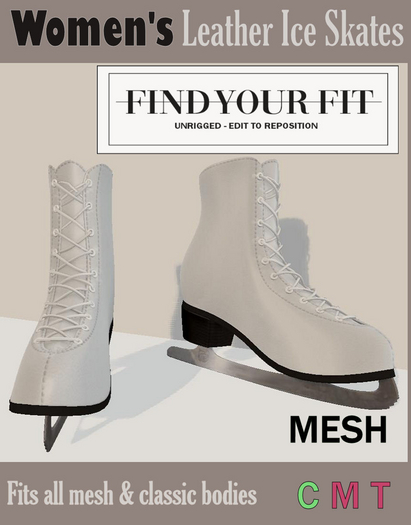 WOMENS MESH WHITE LEATHER ICE SKATES - WITH BUILT IN BENTO SKATING ANIMATION-Elevate Your Skating Experience