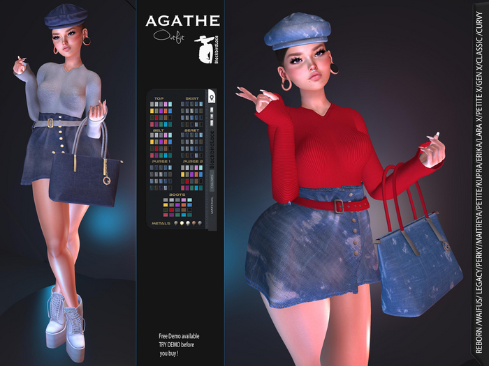  Agathe Outfit By BlackbirdLace>LaraX Included