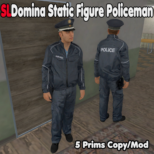 SLDomina Static Figure Policeman Police Poliziotto - 5 Prims Copy Mod