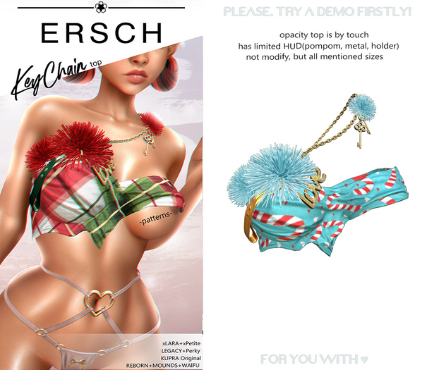 ERSCH - KeyChain Top -blue candy-