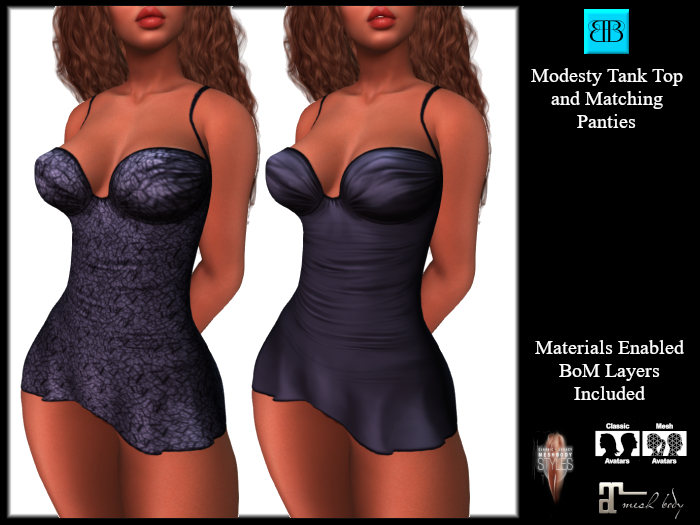 *BB* Modesty Tank Tops Blue