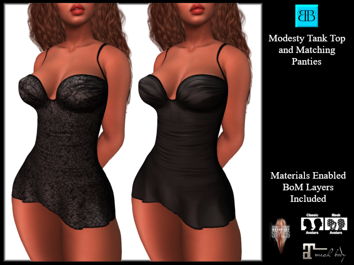 *BB* Modesty Tank Tops Black